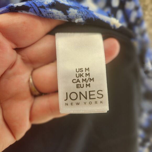 Jones New York Medium Blue Long Sleeve Blouse - Picture 6 of 10
